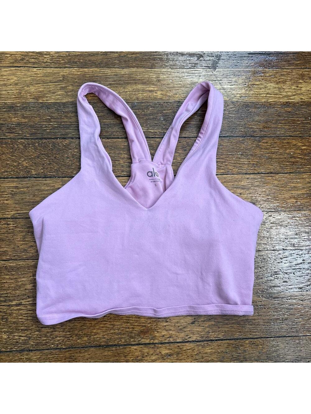 Alo Yoga Women's Pink and Purple Crop-top